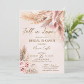 Herfst in liefde pampas grass boho vrijgezellenfee kaart (Staand voorkant)