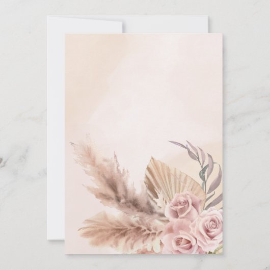 Herfst in liefde pampas grass boho vrijgezellenfee kaart (Achterkant)