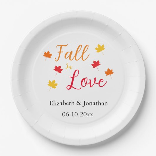 Herfst in liefde papieren bordje (Voorkant)