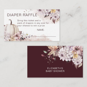 Herfst in liefde pastel baby shower luier loterij informatiekaartje