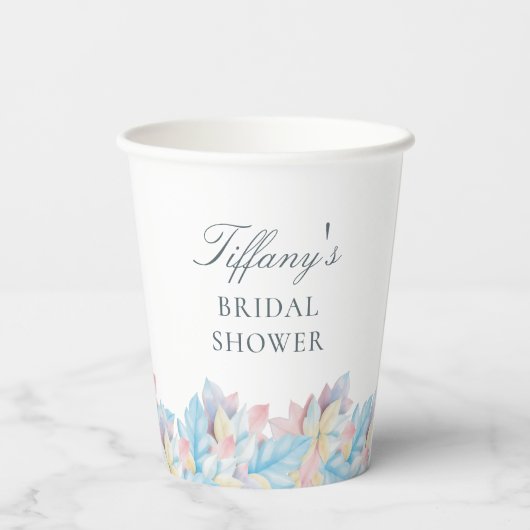 Herfst in Liefde Pastel Blue Pumpkin Vrijgezellenf Papieren Bekers (Achterkant)