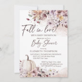 Herfst in liefde pastel boho pompoen baby shower kaart (Voorkant)