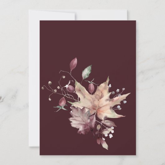 Herfst in liefde pastel gebladerte pompoen baby sh kaart (Achterkant)