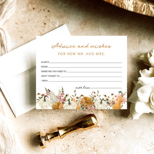 Herfst in Liefde Pompoen Advies en Wensen Kaarten