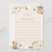 Herfst in Liefde Pompoen Baby shower Advies Spel K Kaart (Voorkant)