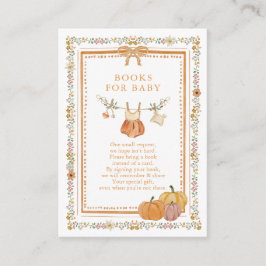 Herfst in Liefde Pompoen Baby shower Boeken voor B Informatiekaartje