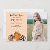 Herfst in liefde pompoen Baby shower foto Kaart (Voorkant)