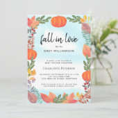 Herfst in Liefde Pompoen Baby shower Kaart (Staand voorkant)