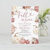 Herfst in Liefde Pompoen Baby shower Kaart (Staand voorkant)