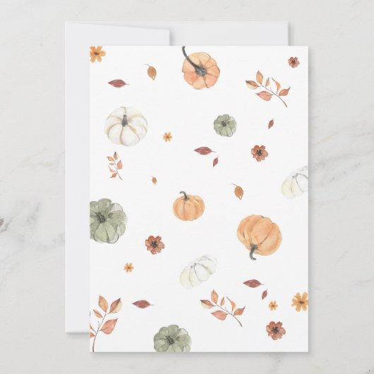 Herfst in Liefde Pompoen Baby shower Kaart (Achterkant)