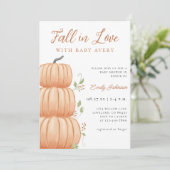 Herfst in Liefde Pompoen Baby shower Kaart (Staand voorkant)