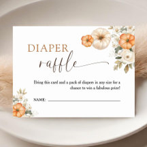 Herfst in Liefde Pompoen Baby shower Luier Raffle