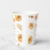 Herfst in Liefde Pompoen Baby shower Papier Papieren Bekers (Rechts)
