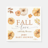 Herfst in Liefde Pompoen Baby shower Papier Servet (Voorkant)