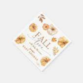 Herfst in Liefde Pompoen Baby shower Papier Servet (Hoek)