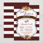 Herfst in Liefde Pompoen Baby shower Uitnodiging K (Voorkant / Achterkant)