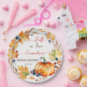 Herfst in liefde pompoen bladeren krans vrijgezell papieren bordje (Feest)