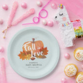 Herfst in Liefde Pompoen Blauw Baby shower Papieren Bordje (Feest)