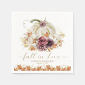 Herfst in Liefde Pompoen Bloemen Huwelijk Servet (Voorkant)