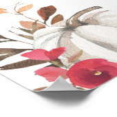 Herfst in Liefde Pompoen Bloemen Huwelijk Welkom Poster (Hoek)