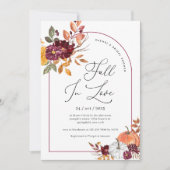 Herfst In Liefde Pompoen Bloemen Vrijgezellenfeest Kaart (Voorkant)