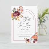 Herfst In Liefde Pompoen Bloemen Vrijgezellenfeest Kaart (Staand voorkant)