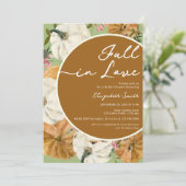 Herfst in Liefde Pompoen Bloemen Vrijgezellenfeest Kaart (Staand voorkant)