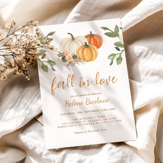 Herfst In Liefde Pompoen Bloemen Vrijgezellenfeest Kaart