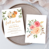 Herfst In Liefde Pompoen Bloemen Vrijgezellenfeest Kaart