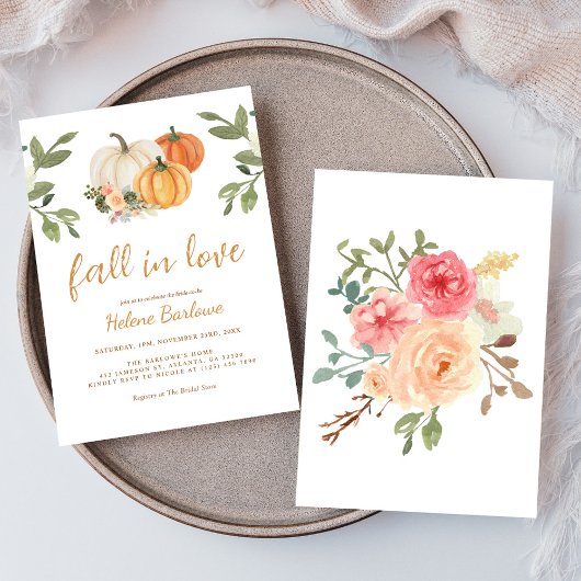 Herfst In Liefde Pompoen Bloemen Vrijgezellenfeest Kaart