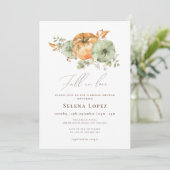 Herfst In Liefde Pompoen Bloemen Vrijgezellenfeest Kaart (Staand voorkant)