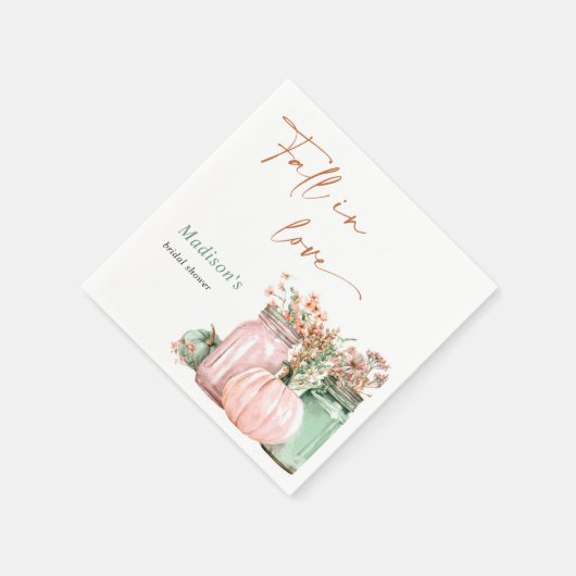 Herfst in liefde pompoen bloemenpotten Vrijgezelle Servet (Hoek)