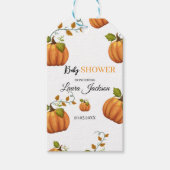 herfst in liefde pompoen bloemige baby shower Uitn Cadeaulabel (Voorkant)