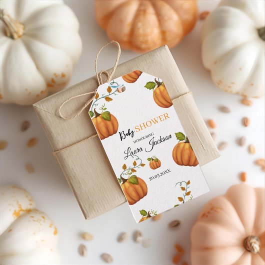 herfst in liefde pompoen bloemige baby shower Uitn Cadeaulabel