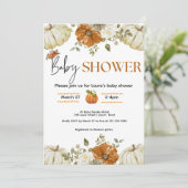 herfst in liefde pompoen bloemige baby shower Uitn Kaart (Staand voorkant)