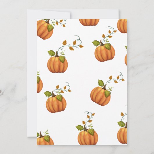 herfst in liefde pompoen bloemige baby shower Uitn Kaart (Achterkant)