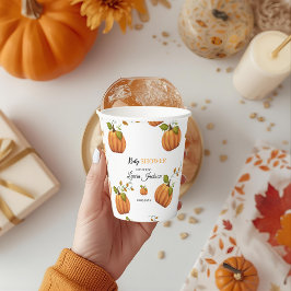 herfst in liefde pompoen bloemige baby shower Uitn Papieren Bekers