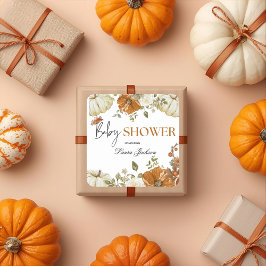 herfst in liefde pompoen bloemige baby shower Uitn Vierkante Sticker