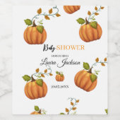 herfst in liefde pompoen bloemige baby shower Uitn Wijn Etiket (Enkel label)