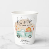 Herfst in liefde, pompoen Boerderij Truck geperson Papieren Bekers (Achterkant)