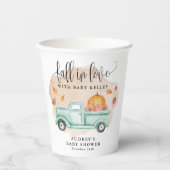 Herfst in liefde, pompoen Boerderij Truck geperson Papieren Bekers (Voorkant)