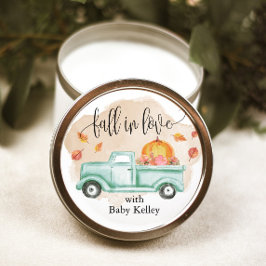 Herfst in Liefde Pompoen Boerderij Vrachtwagen Bab Ronde Sticker