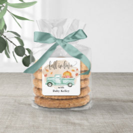 Herfst in Liefde Pompoen Boerderij Vrachtwagen Bab Vierkante Sticker