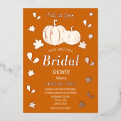 Herfst in Liefde Pompoen Boho Gold Folie Vrijgezel Uitnodiging (Voorkant)