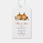 Herfst in liefde pompoen botanische bruiloft dank  cadeaulabel (Voorkant)