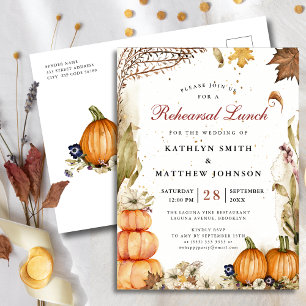 Herfst in liefde pompoen botanische repetitie lunc uitnodiging briefkaart