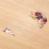 Herfst in liefde pompoen bruiloft Bourgondië Acryl Uitnodigingen (Laagn)