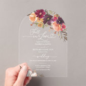 Herfst in liefde pompoen bruiloft Bourgondië Acryl Uitnodigingen (Insitu (Draagbaar))