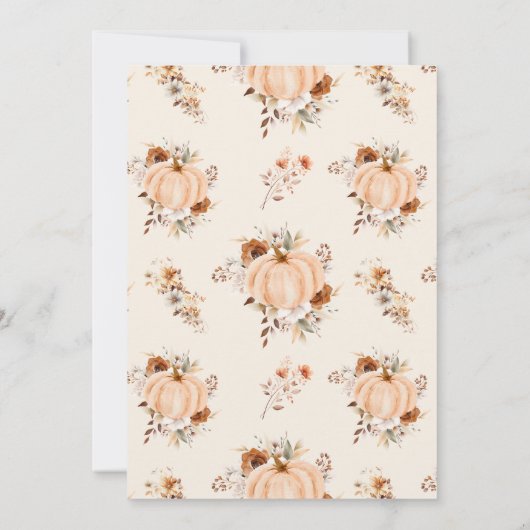 Herfst in liefde pompoen bruiloft kaart (Achterkant)