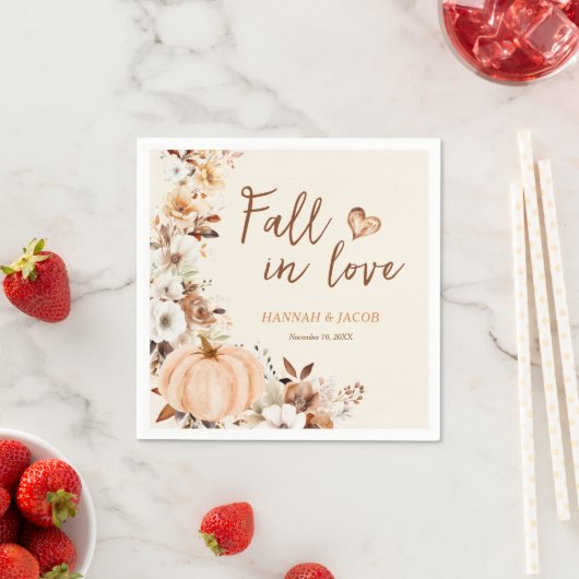 Herfst in liefde pompoen bruiloft servet (Insitu)